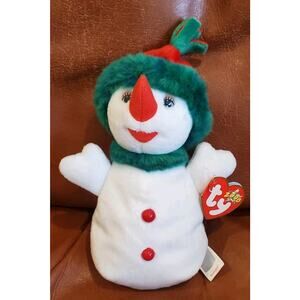 6 Inch 2000 TY Snowgirl Blue Eyes Snowman Christmas Holiday Home Decor Paper Tag